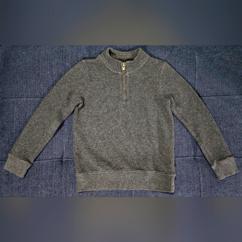 Nordstrom Boys Quarter Zip Cotton Sweater Grey Size 6